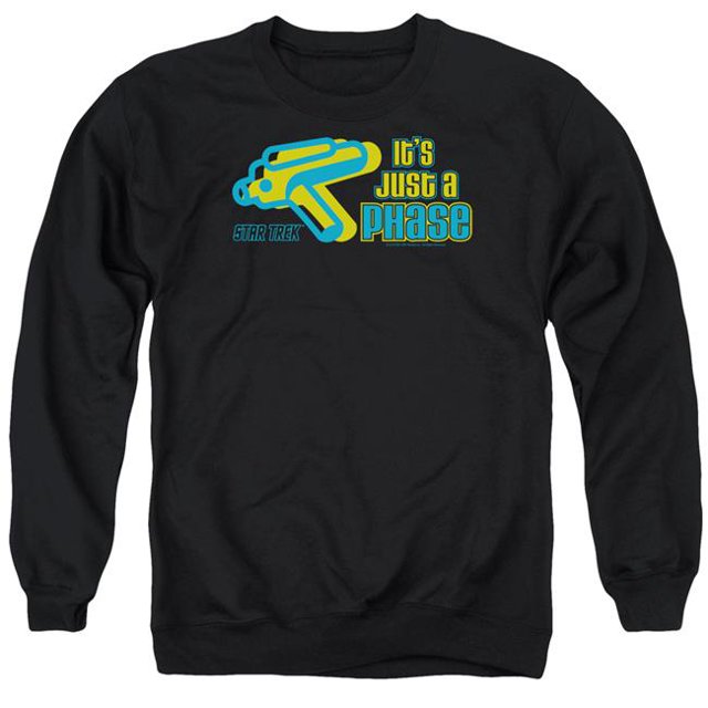 Quogs & Just A Phase Adult Cotton & Polyster Crewneck Sweatshirt, Black - Large