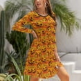 thumbnail image 5 of Fall Dresses for Women 2024, Halloween Pumpkins Fun Womens Fall Dresses Long Sleeve Casual Tie Waist Clothes, Womens Fall Fashion 2024 Midi  Dresses Outfits with Pocket, 5 of 6