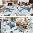 thumbnail image 5 of Sea Turtle Blue Area Rug 5x8 FT, Non Slip Bedroom Throw Carpet, Coastal Ocean Seaweed Wooden Grain Washable Soft Floor Carpet Non-Shedding Rug for Living Room Nursery Dorm Office, 5 of 9