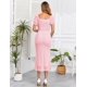 thumbnail image 4 of Vestido de maternidad AISWI de malla fruncida para baby shower, boda, rosa, 4 of 6