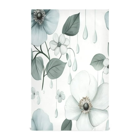 

Monochrome Floral Art Kitchen Towels Set of 4 Tea Towels for Kitchen Decorative Waffle Dishcloths 28x18in
