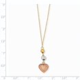 thumbnail image 2 of 14K Tri Color Gold Tri-color Ropa Diamond Cut Beads & Heart w/ 2in Ext Necklace 16 Inch, 2 of 2