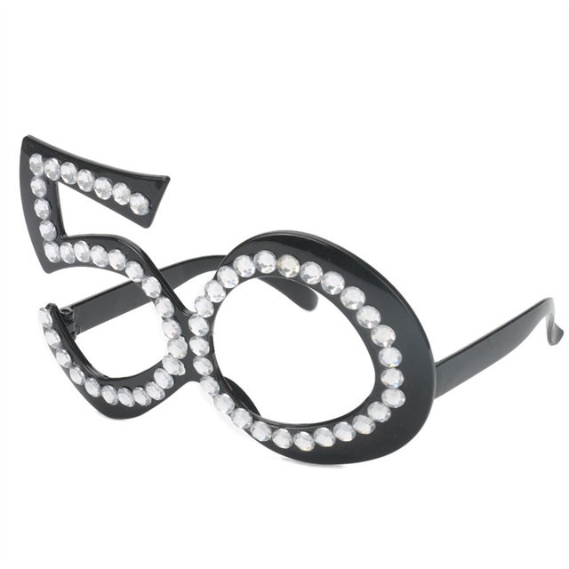 Toystoory Suministros para fiestas Accesorios de fotografía exquisitos y prácticos Gafas de maquillaje con diseño de número 50 interesante para madre, Kits de decoración para fiestas Toystoory HA060355-00