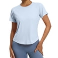 thumbnail image 4 of Fsgntruao Haut de Sport à Manches Courtes pour Femmes, Col Rond, Yoga, Respirant, Coupe Ample, 4 of 9