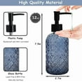 thumbnail image 5 of Green Glass Soap Dispenser Set With Black Pump, 13.5Oz Refillable Liquid Hand Soap Dispenser, Lotion Dish Soap Dispenser for Modern Home Decor, Bathroom, Kitchen Countertop, Hotel(2 Pack), 5 of 7