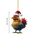 thumbnail image 2 of Fiudx Lindo Colgante de Gallo para Coche, Adorno para Árbol de Navidad, Ideal para El Hogar y El Coche, Versátil, 8,5 Cm., 2 of 2