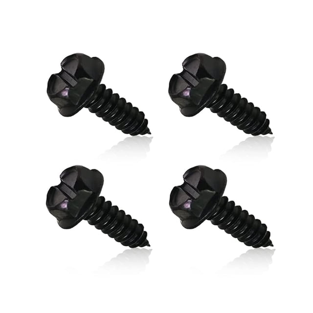 GFDYREE 4 PCS License Plate Screw Kit, Stainless Steel Weather Proof Bolts Fasteners, Self Tapping Mounting, for Front Rear License Plates & License Plate Frame Covers of Cars, Trucks SUVs (