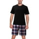thumbnail image 3 of WILLBEST Pijama Corto Informal para Hombre, Moda para Hombre, Cuello Redondo, Color Liso, Manga Corta, A Cuadros, para Uso Doméstico, 3 of 7