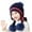 Navy, variant on Xfvqtps Children Beanie with Earmuffs Plush Pompom Tassels Knitted Winter Printing Thickened Stretch Windproof Coldproof Outdoor Warm Winter Hat Pink