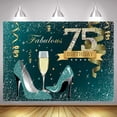 thumbnail image 5 of Fondo de cartel decorativo para fiesta de feliz 75 cumpleaños para mujer, oro rosa, verde, azul, dorado, plateado, blanco, fondo de fotografía, 5 of 5