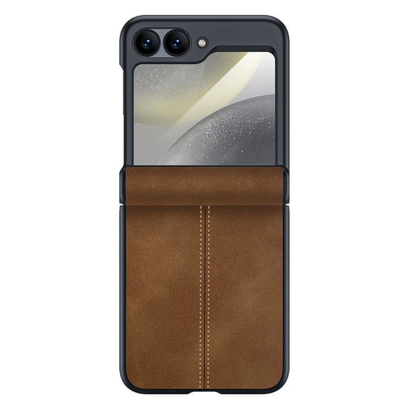 Allytechgroup Screen Protector Case for Motorola Razr 2025, Premium Retro PU Leather Slim Fit Shell Back Cover Anti-Scratch Protective Shockproof Phone Case for Motorola Razr 2025,Brown