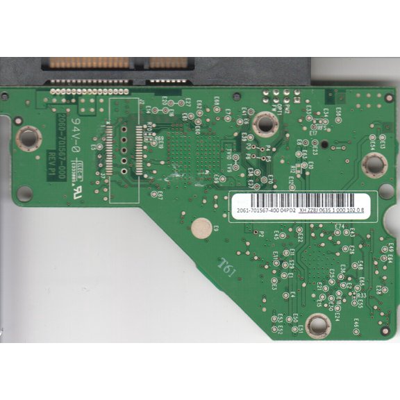 WD7501AALS-00J7B0, 2061-701567-400 04PD2, REV P1, WD SATA 3.5 PCB