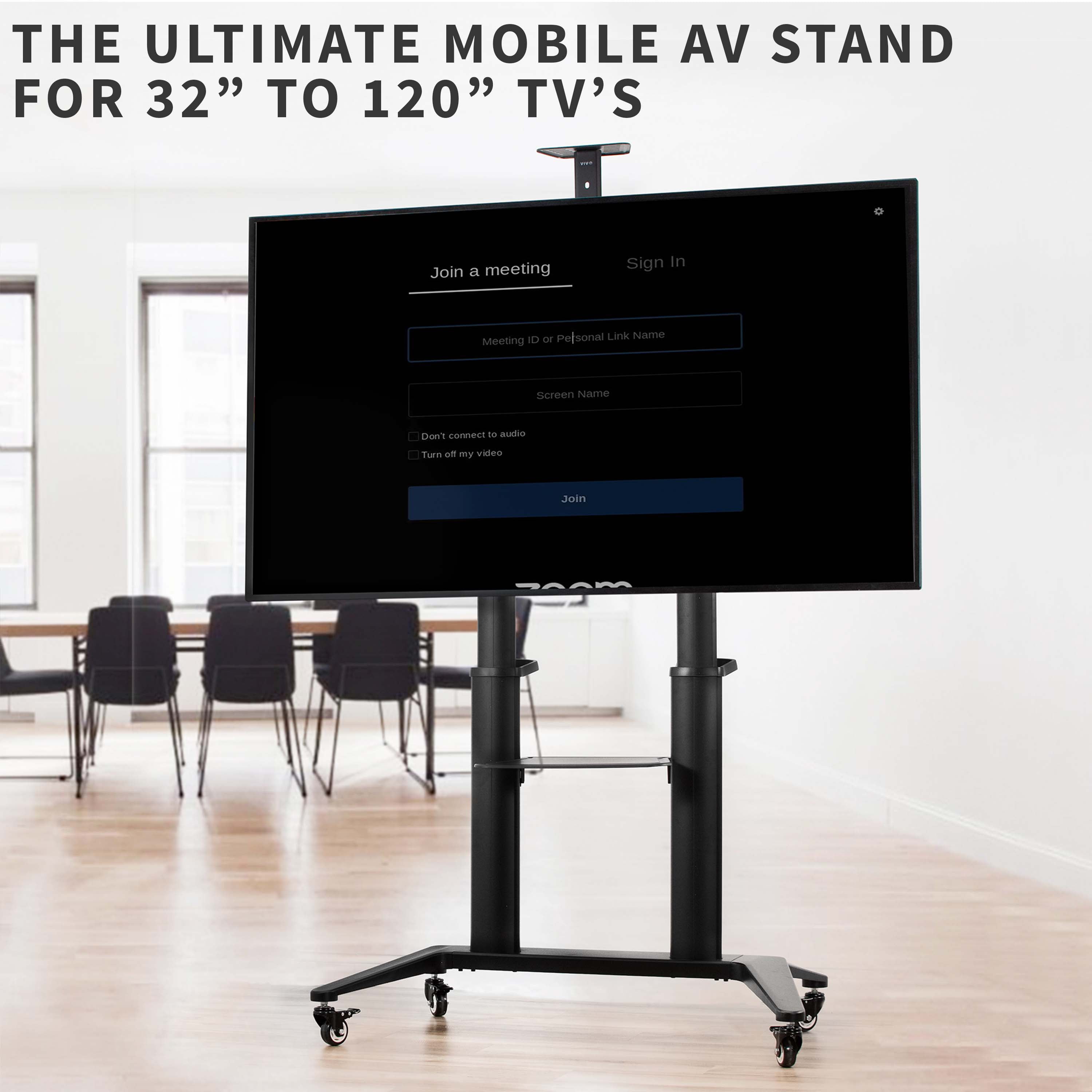 VIVO Aluminum Ultra Heavy Duty 32" to 120" TV Cart, Mobile Large Screen TV Stand