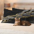 thumbnail image 3 of Black Marble Outdoor Waterproof Pillow Covers, Gold Abstract Vintage Modern Grey Art Decorative Rectangle Throw Pillowcase Sofa Cushion Sham for Patio/Couch/Chair, 20"x12" 2 Pack, 3 of 8