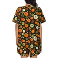 thumbnail image 6 of Fuzoiu Harvest Pumpkins Print Women's Short-Sleeved Pajama Set,Lounge Sleepwear Set,Womens Pajama Sets 2 Piece,Button-Up Top and Shorts with Pockets-XX-Large, 6 of 7