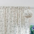 thumbnail image 5 of Aofoto Floral Linen Blend Curtains for Living Room, Light Filtering Semi Sheer Kitchen Rod Pocket Curtains 2 Panels, 52"x84", 5 of 7