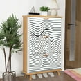 thumbnail image 6 of Shoe Storage Cabinet with 3 Flip Drawers for Abstract decorative diagonal crumpled wavy striped textured Shoe Rack Storage Organizer, 6 of 8