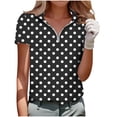 thumbnail image 2 of Aimik Women's Printed Half Zip Collar Golf Top Summer Patterned Short Sleeve Sport Tee Lightweight Comfort Blouse, 2 of 5