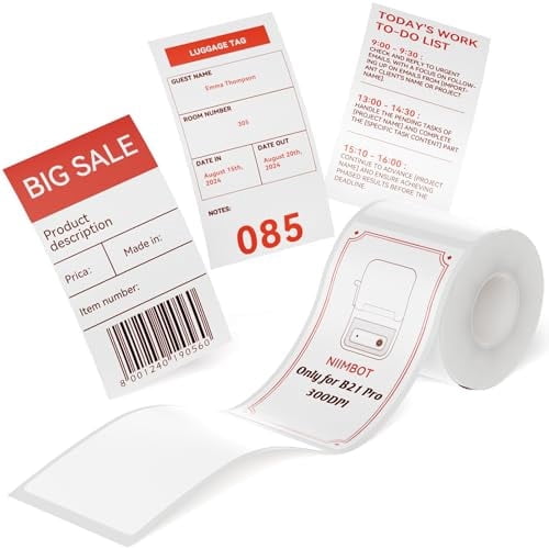 NIIMBOT Red&Black Labels, Refill Sticker Papers Only Compatible with Pro Series Label Makers, Dual Color Printing/Jam Paper Good Idea for Schools,Business,Price Tags