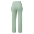thumbnail image 4 of Green Sweatpants Women Fashion Solid Color Cotton Elastic Long Pants Beach Leisure Trousers Fashion Clothing, 4 of 5