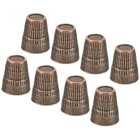 Uxcell Metal Sewing Thimbles, Sewing Thimble Finger Protector, Red Bronze 8Pcs