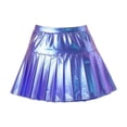 thumbnail image 2 of Girls Cosplay Skirts Holographic Metallic Pleated Mini Skirt Shiny High Waist A-Line Skort For Party Performance, 2 of 8