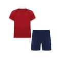 thumbnail image 2 of TiaoBug Kids Boys Football Tracksuit Sport Training Uniform Quick Dry T-shirts with Shorts Red 13-14, 2 of 7