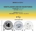 thumbnail image 4 of Ventilador de Escritorio Beckon personal portátil BV-10 15.2 cm USB, 4 of 7
