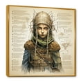 thumbnail image 2 of Designart "Vintage Blueprint of Elves II" Abstract Framed Wall Art - Blue Elves Entryway Framed Wall Art Print, 2 of 6