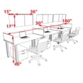 thumbnail image 2 of 3 Person Modern Metal Leg Office Workstation Desk Set, #OT-SUL-SPM81, 2 of 2