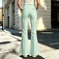 thumbnail image 2 of Ulitacool Teen Pants For Girls 13-14 Years Empire Waist Slim Leg Casual With Modern Flared Trousers For Everyday Wear Wear Light Green, 2 of 4