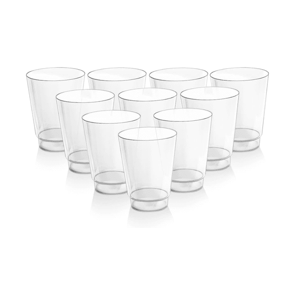 Acrimet Plastic Cup, Reusable, 10oz | 300ml, Tumbler Water, Machine Washable, Stackable Beverage Tumblers, Drinking Cup, Shatterproof, Durable (Clear Crystal Color) (Set of 10)