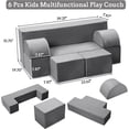 thumbnail image 3 of 6 - piece modular para niños pequeños play sofa con removable cover, dark gris foam muebles, 3 of 7