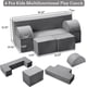 thumbnail image 3 of 6-piece modular para niños play sofa-para niños pequeños convertible couch para playroom y dormitorio-foam muebles con removable cover in dark gris, 3 of 7