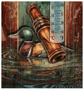 Thermometer Wall Hanging Metal ~22 Gauge Metal Lithograph Print Measures 5" x 17" Indoors or Outdoors (WiFi isn't Working Hunting)
