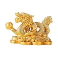 thumbnail image 4 of AMLESO Chinese Dragon Resin Statue ornament Sculpture Collection Good Luck Office decor Aureate, 4 of 8