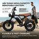 thumbnail image 3 of 6MSKS Electric Bike Bicicletas Eléctricas Ebike 1000W High Speed Brushless Motor 48V Battery 16+ Mountain Bike 16 inch Wide Tire 50km Travel UL2849, 3 of 6