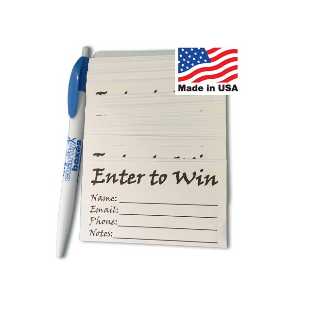 MCB Enter to Win Entry Form Cards for Contest 50-Pack Suggestion and Raffle Entry Ticket Cards with Free Pen (3.5" x 2")