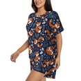 thumbnail image 2 of Bixox Women's Cute Foxes Printed Pajama Set 2 Piece Lounge Set Top and Shorts Soft Pajamas, Shorts with Pockets, 2 of 7
