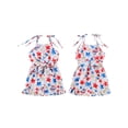 thumbnail image 2 of Raccmtaty 4th of July Toddler Rompers Overalls Girls Stars Balloon Print Tie-Up Spaghetti Strap Sleeveless Bodysuits Jumpsuit with Belt, 2 of 8