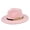 Pink, variant on Women Fedora Wide Brim Felt Panama Hat with Metal Belt Buckle