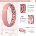 thumbnail image 3 of Women Breathable Eternity Pattern Silicone Wedding Rings Anniversary Bands 4Mm Wide 1.5Mm Thick - 1/2/3/4/5/6/7/8/9/10/12 Variety Multipack, 3 of 4