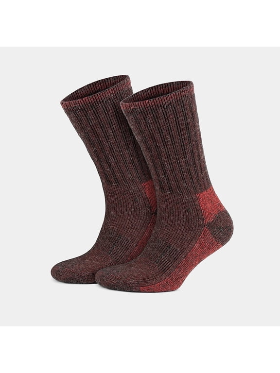 Thermal Warm Terry Lined Alpaca Hiking Boot Socks for Men & Women - Optic Effect | 2 Pairs | Model: 6006
