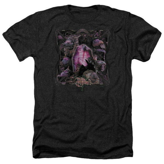 Trevco DKC117-HA-3 Dark Crystal & Lust for Power Adult Regular Fit Heather Short Sleeve T-Shirt, Black - Large