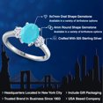 thumbnail image 2 of Gem Stone King 925 Sterling Silver Green Turquoise and White Moissanite Engagement Ring for Women | 1.96 Cttw | Oval 9X7MM | Gemstone Birthstone | Size 5, 2 of 7
