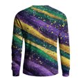 thumbnail image 6 of Havenx Mens Ribbed Knit Shirt Round Neck Carnival Printed Sweaters Long Sleeve Ribbed Knit Tops Pullovers Mask Print Slim Fit Carnival Lightweight Casual Wear,Purple M, 6 of 6