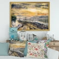 thumbnail image 3 of Designart 'Road Under Bright Sunset With Winter Landscape' Traditional Framed Art Print, 3 of 4