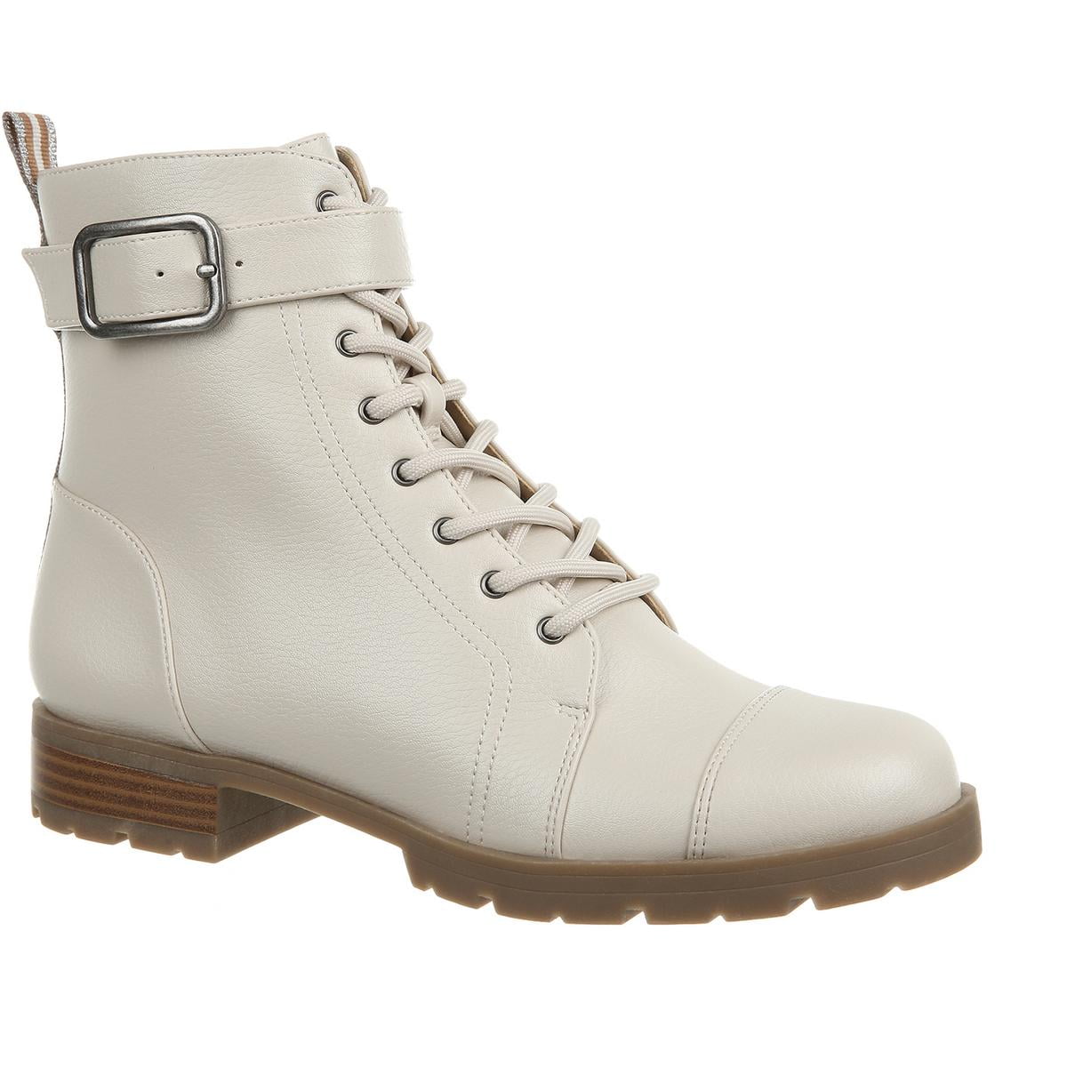 Guess Womens Fearne Faux Leather Platform Combat Lace up Boots Walmart