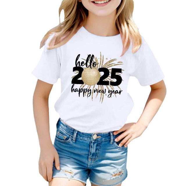 TZEWGL Chemise Mignonne pour Tout-Petit Imprimé Col Rond Manches Courtes Vêtements pour Bébé Taille 1-2T