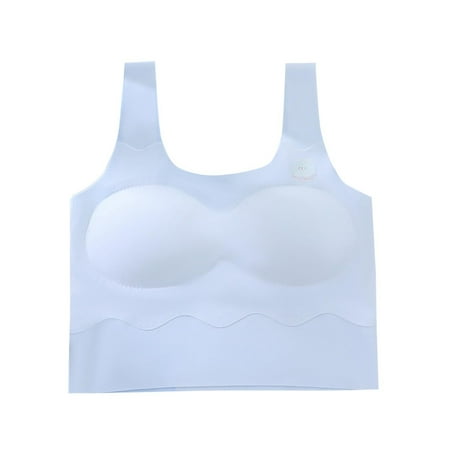 Girls Bras Silky Seamless Bra Cute Printed Padded Sports Bra Longline Summer Cooling Cami Bralette  White  12 Years